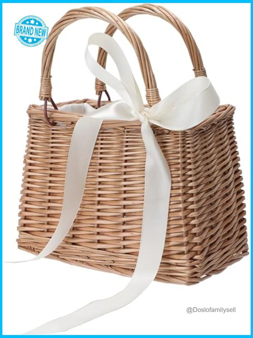 Small Rattan Woven Handbag Decorative Flower Basket Portable Storage Tote